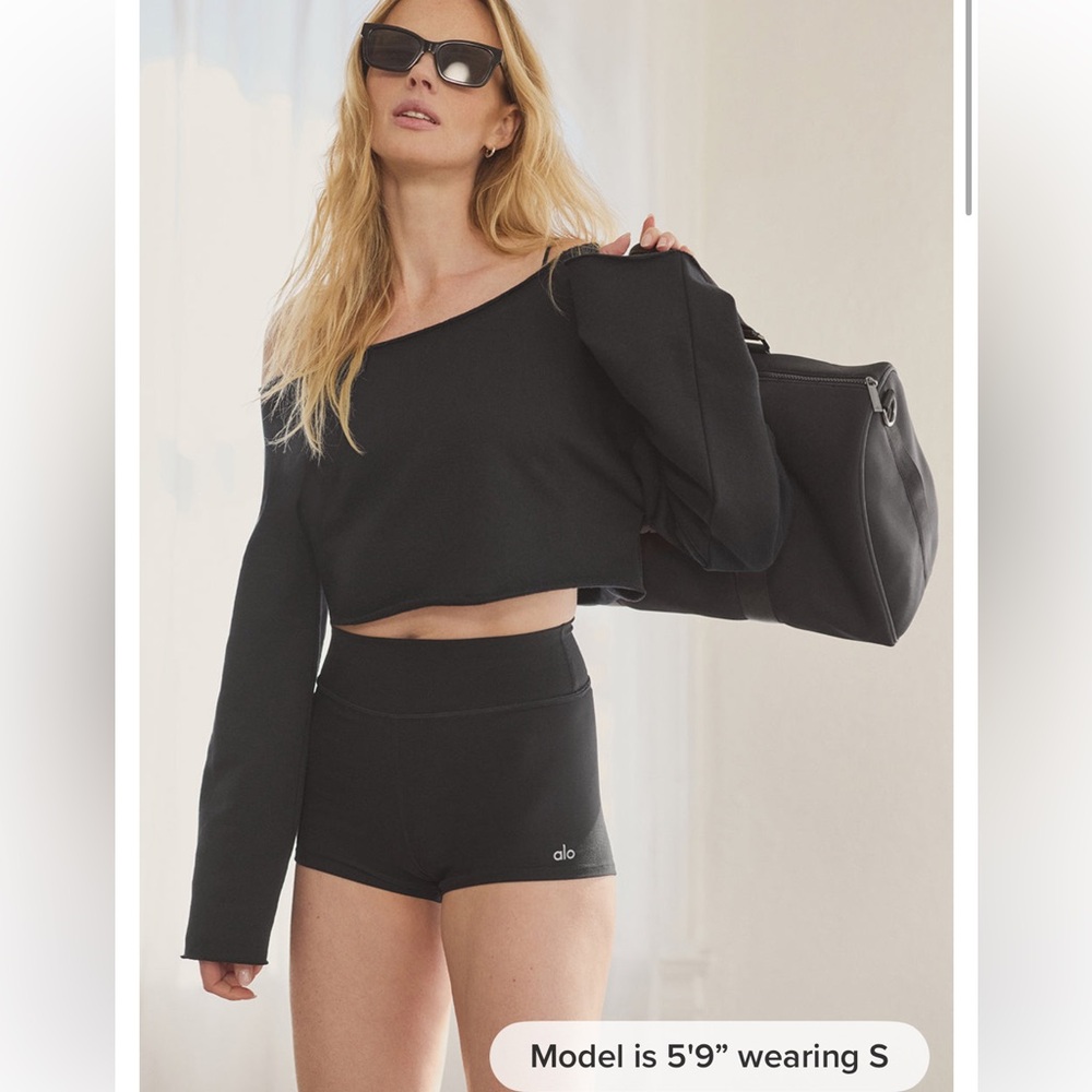 Alo Black Barre cropped sweatshirt